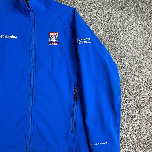 Columbia Interchange Jacket Mens M Blue Titanium Omni Shield Soft Shell Fox News - Picture 3 of 15
